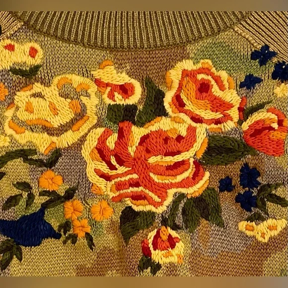 *RARE* Free People Camo Rose Pullover Sweater Size S - Picture 6 of 8